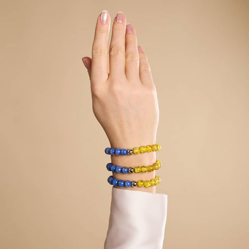 Nuit étoilée | Aide ukrainienne | Bracelet Verre Luciole